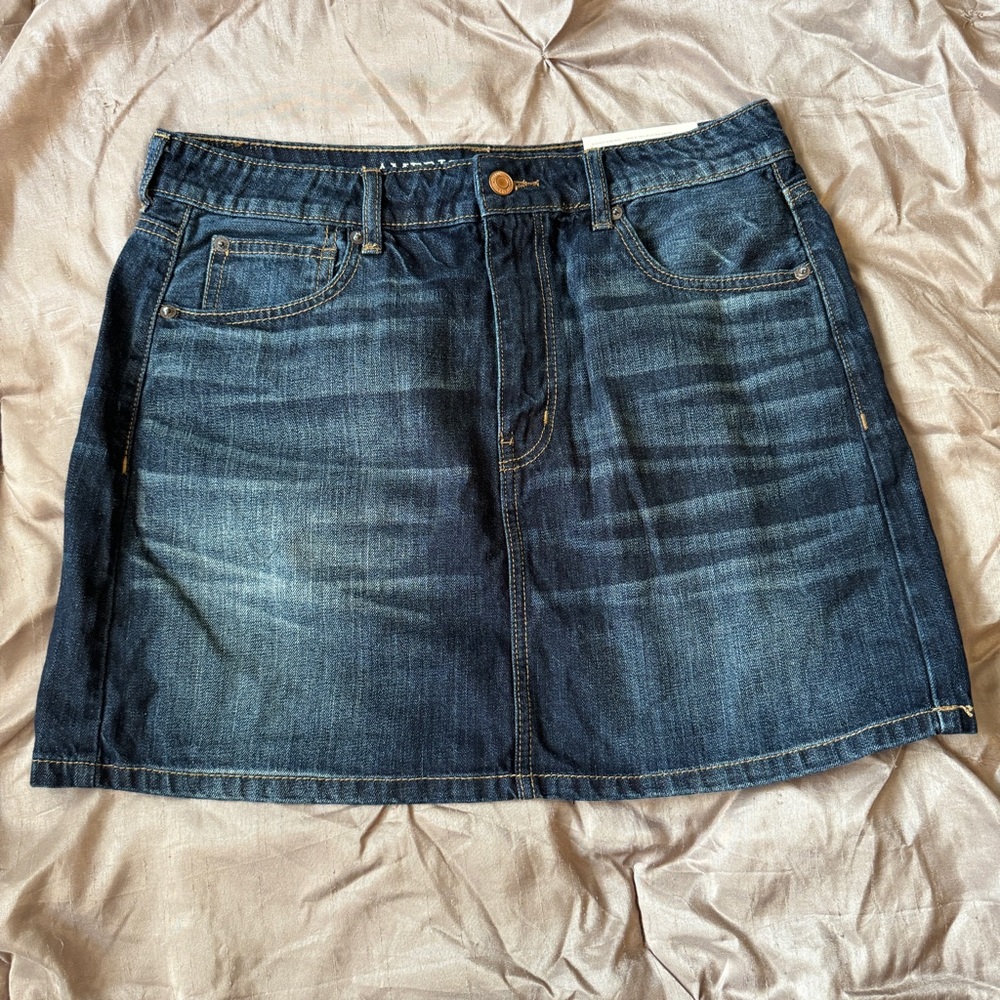 AE Dark Wash Highest Rise Mini Skirt *NWT*